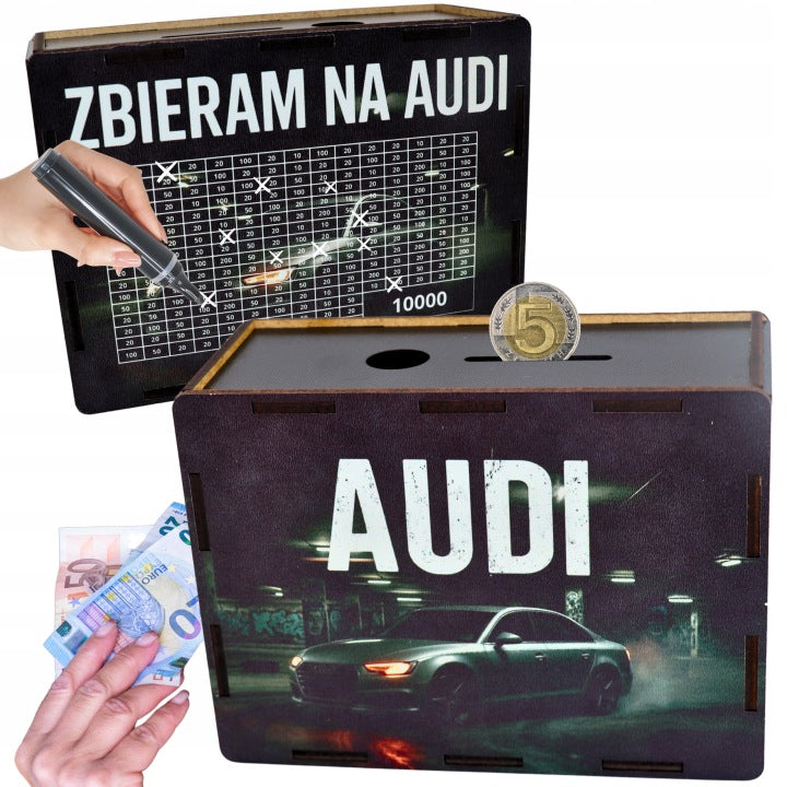 Skarbonka Zbieram na Auto Audi – 5 000 / 10 000 / 20 000 zł