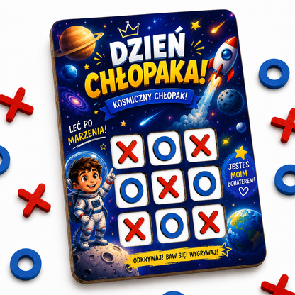 Kółko i krzyżyk HDF na Dzień Chłopaka - wzór kosmos