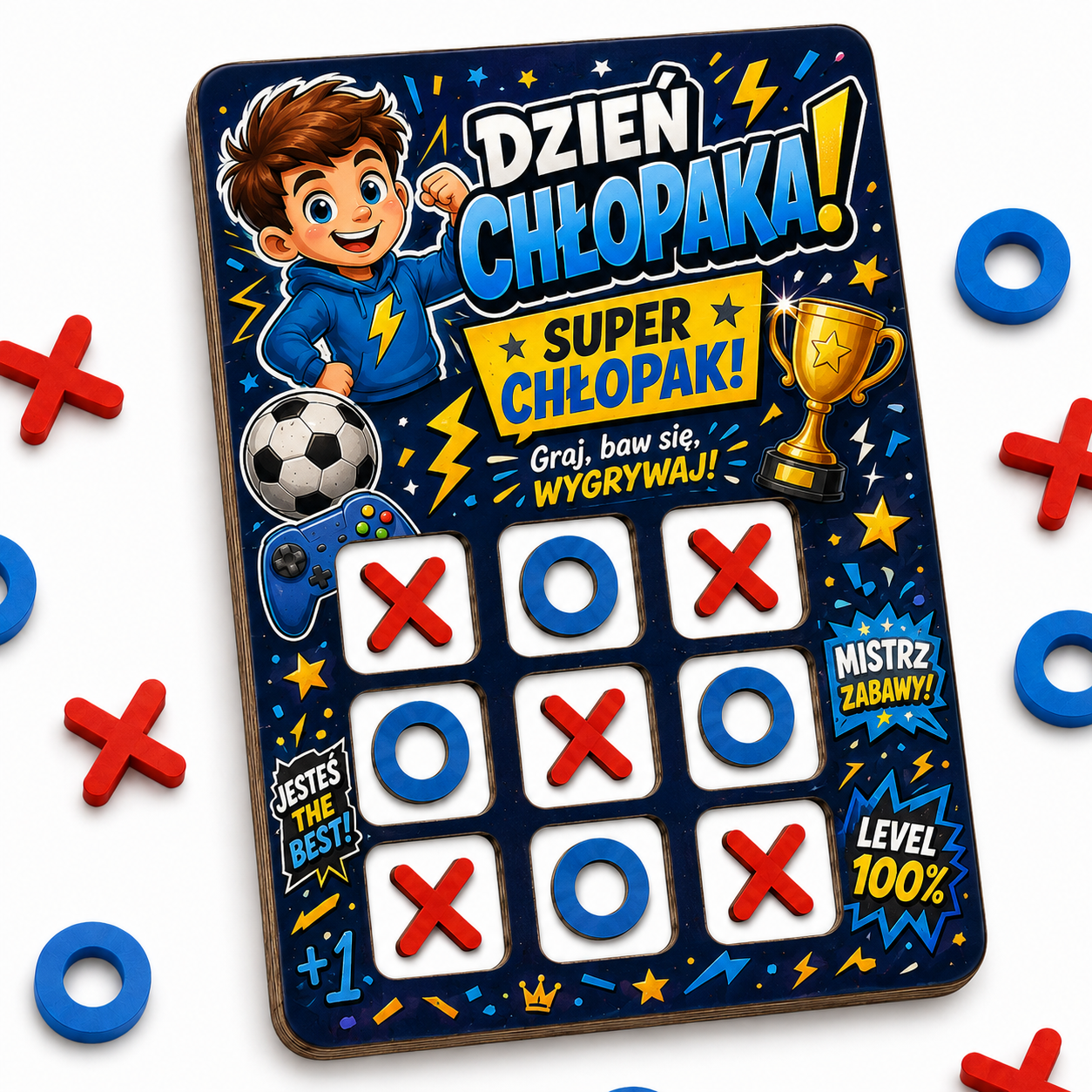Kółko i krzyżyk HDF na Dzień Chłopaka - wzór sport i gaming