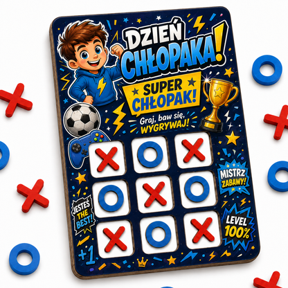 Kółko i krzyżyk HDF na Dzień Chłopaka - wzór sport i gaming