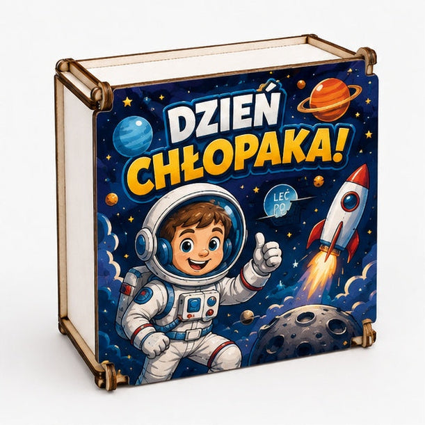 Pudełko HDF na słodycze na Dzień Chłopaka - wzór Astronauta