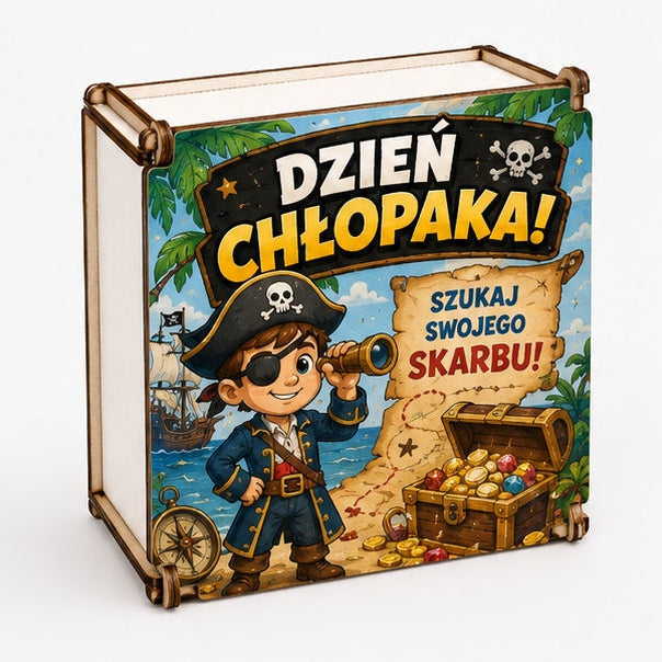 Pudełko HDF na słodycze na Dzień Chłopaka - wzór Pirat