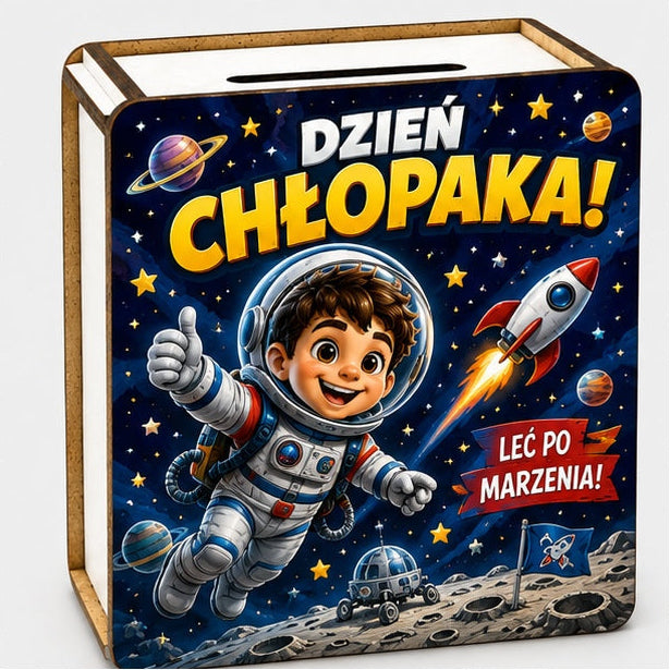 Skarbonka na Dzień Chłopaka - wzór Astronauta