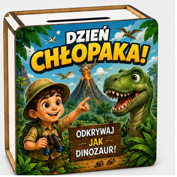 Skarbonka na Dzień Chłopaka - wzór Odkrywca