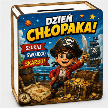 Skarbonka na Dzień Chłopaka - wzór Pirat