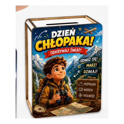Skarbonka na Dzień Chłopaka - wzór przygoda