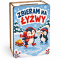Zimowa skarbonka dla dzieci – wzór Pingwinki „Zbieram na łyżwy”